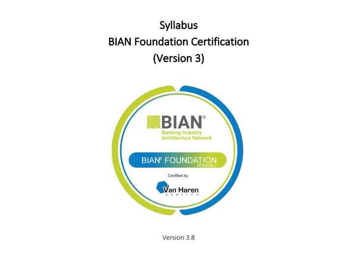 BIAN foundation syllabus