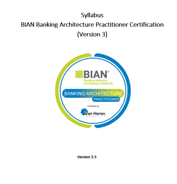Syllabus BIAN Banking Architecture Practitioner Certification